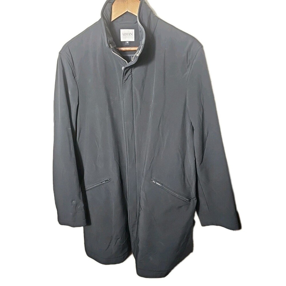 Armani Collezioni Water Repellent Coat Size 38 US Men Black